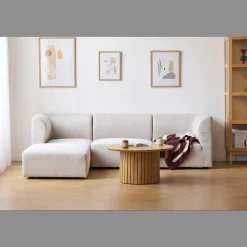 Discount Nimara Emilia modulsofa i beige med 3 moduler L: 243 x D: 79 cm x H: 72 cm