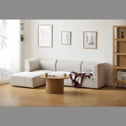 Sale Nimara Emilia modulsofa i beige 3 moduler højre- og venstrevendt chaiselong L: 243 X D: 158 X H: 72 cm