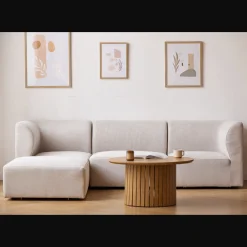 Sale Nimara Emilia modulsofa i beige 3 moduler højre- og venstrevendt chaiselong L: 243 X D: 158 X H: 72 cm