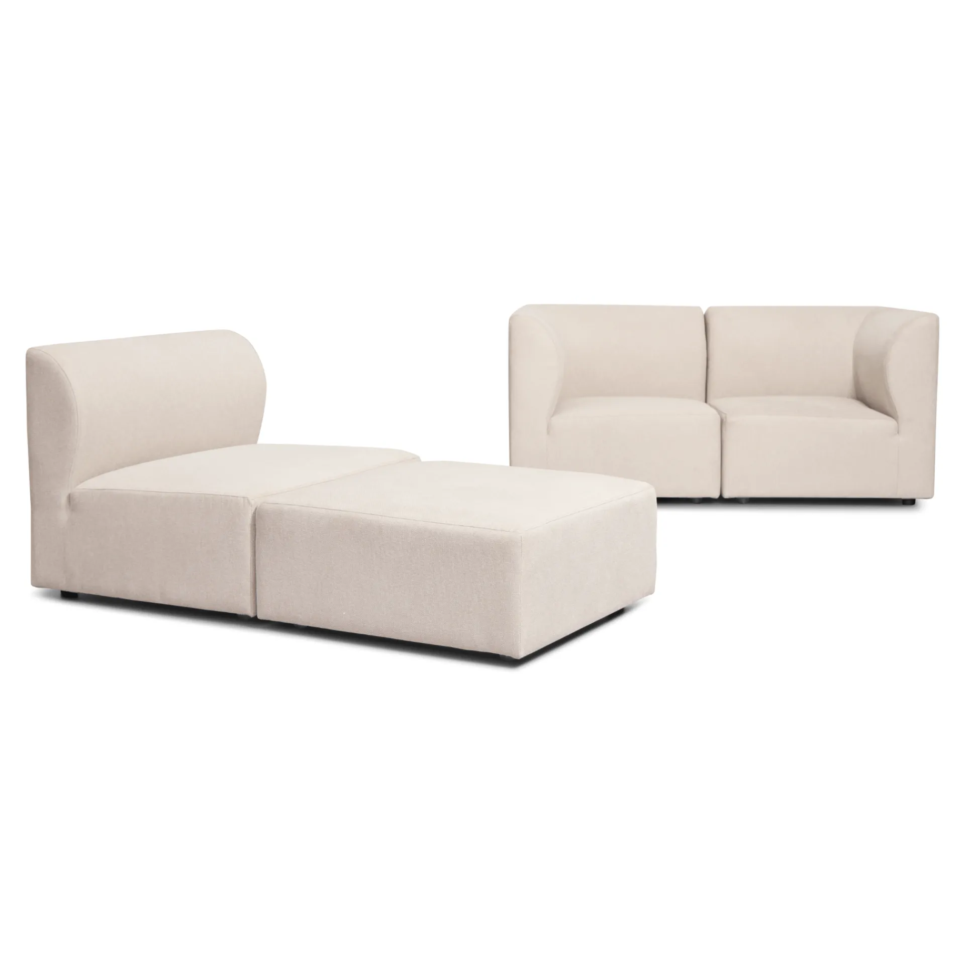 Sale Nimara Emilia modulsofa i beige 3 moduler højre- og venstrevendt chaiselong L: 243 X D: 158 X H: 72 cm