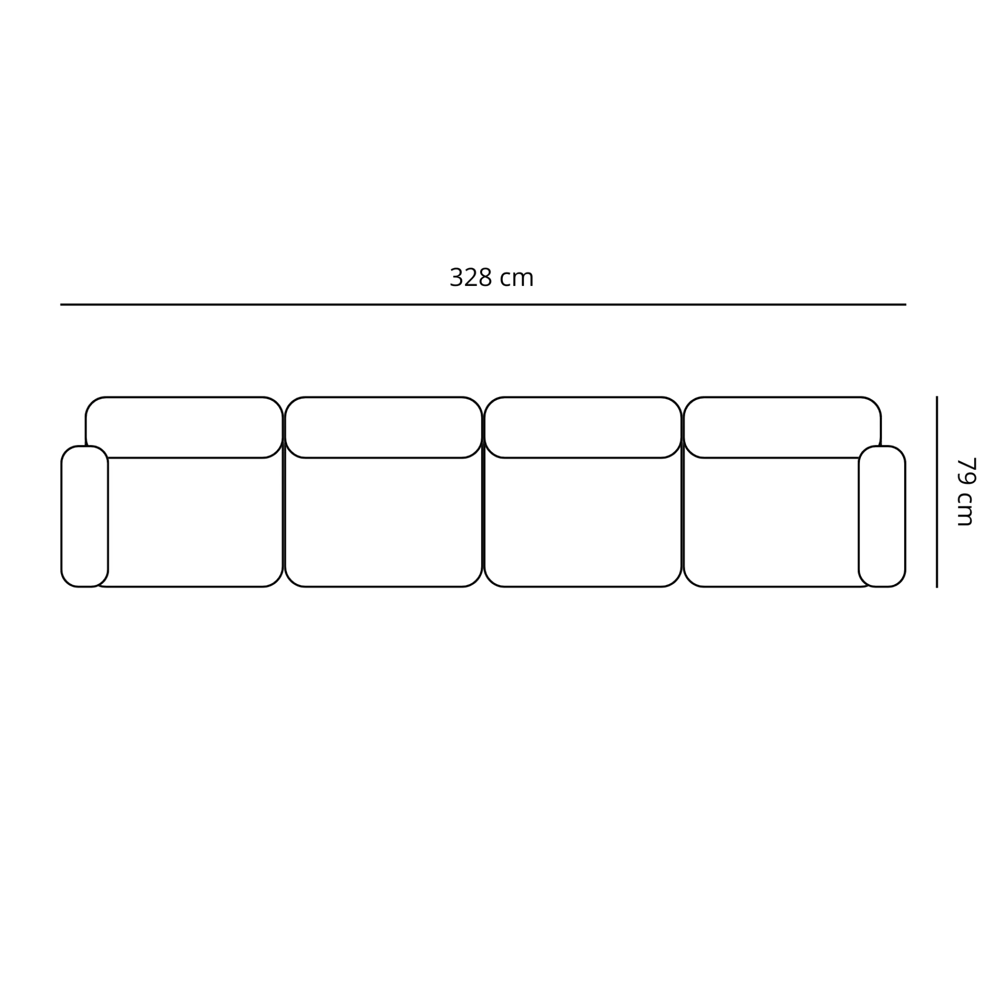 Hot Nimara Emilia modulsofa i beige 4 moduler L: 328 X D: 79 X H: 72 cm