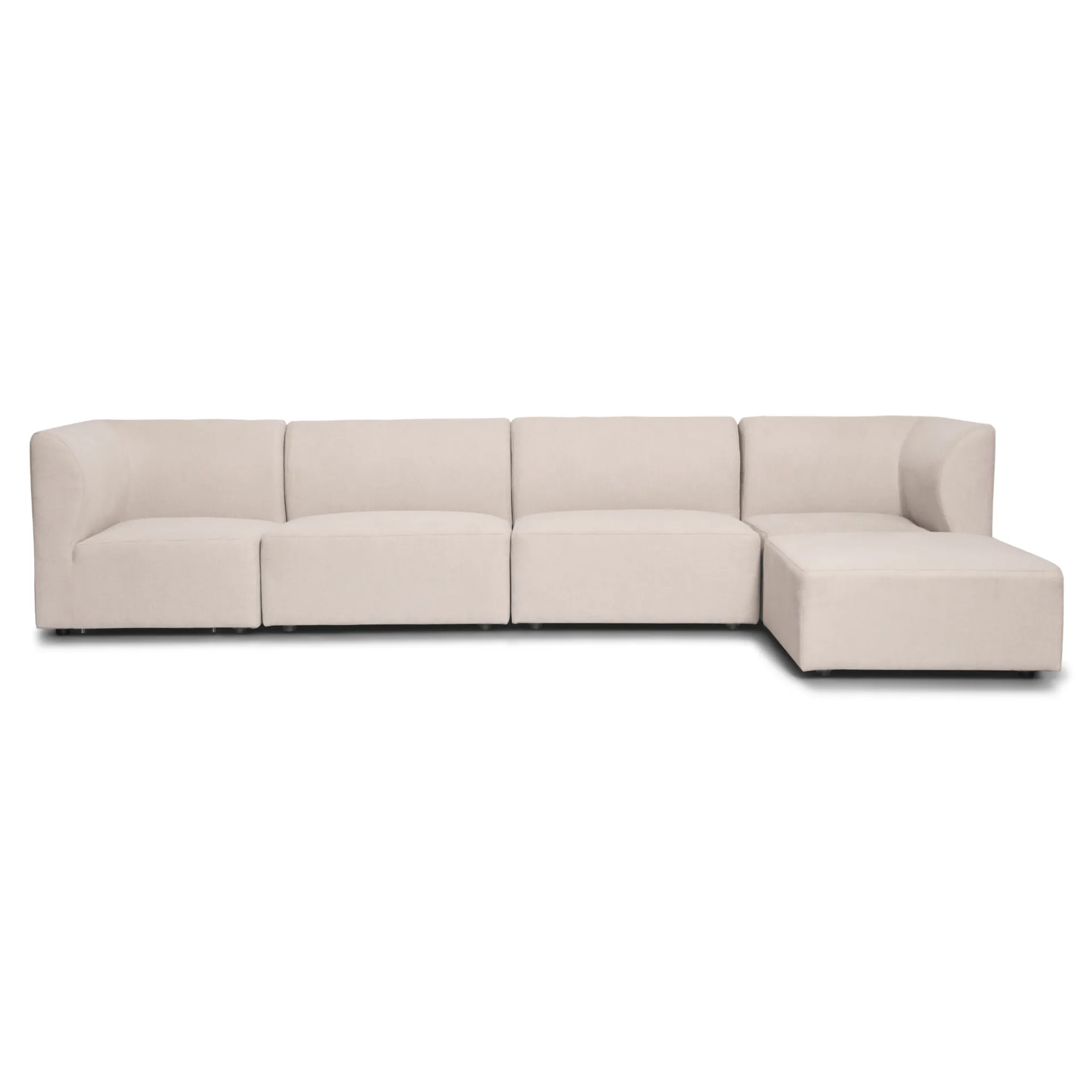 Nimara Emilia modulsofa i beige 4 moduler med højre- og venstrevendt chaiselong L: 328 X D: 158 X H: 72 cm