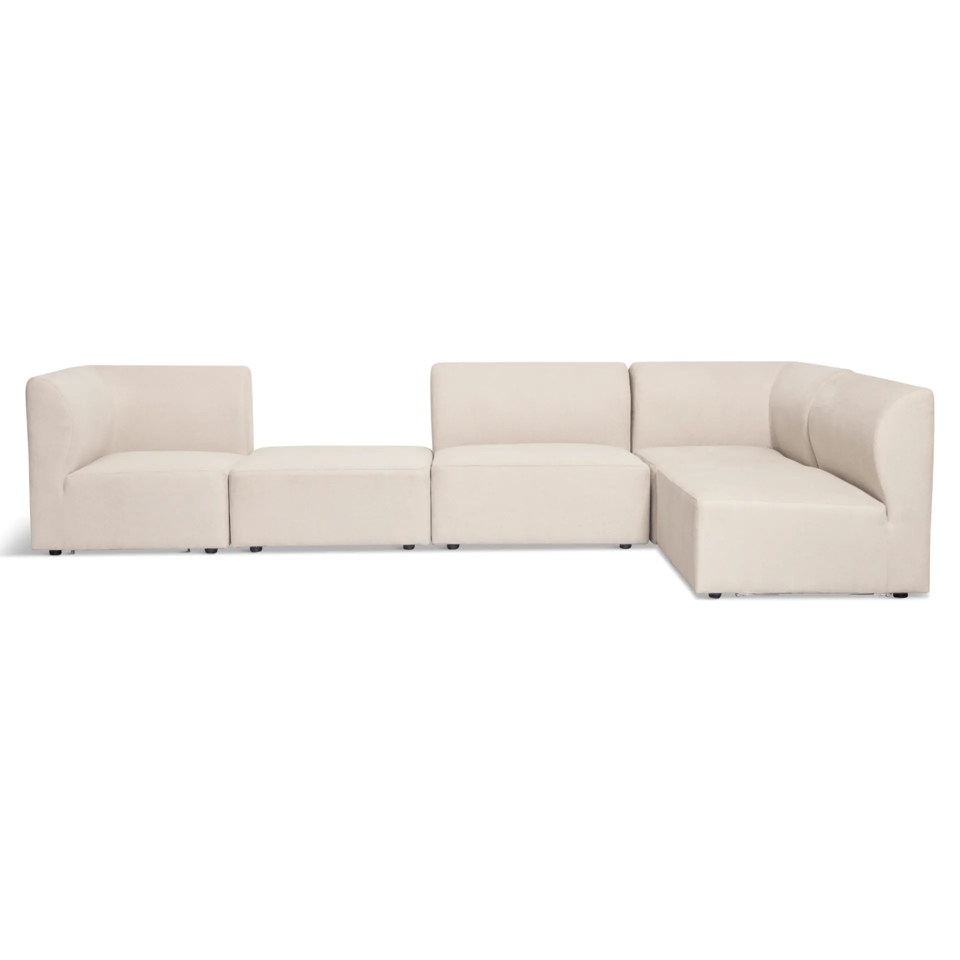 Nimara Emilia modulsofa i beige 4 moduler med højre- og venstrevendt chaiselong L: 328 X D: 158 X H: 72 cm
