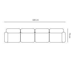 Nimara Emilia modulsofa i sand 4 moduler L: 328 X D: 79 X H: 72 cm