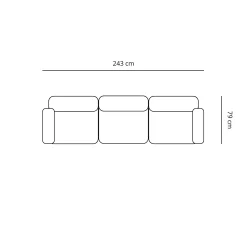 Discount Nimara Emilia modulsofa i sand med 3 moduler L: 243 X D: 79 cm X H: 72 cm