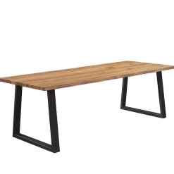 Online Nimara Esther plankebord - 200x95 cm - naturligt olieret eg med firkantet ben (Forberedt til tillægsplader)