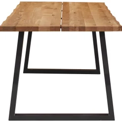 Online Nimara Esther plankebord - 200x95 cm - naturligt olieret eg med firkantet ben (Forberedt til tillægsplader)