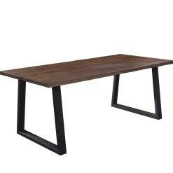 Online Nimara Esther plankebord - 200x95 cm - i smoked eg med firkantet ben - (Forberedt til tillægsplader)