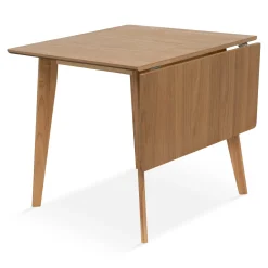 Clearance Nimara Ezra - Eg klap ud spisebord med tillægsplader i lakeret egefiner - 80/120 x 80 cm