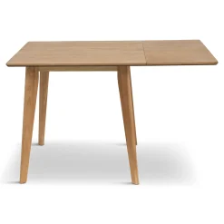 Clearance Nimara Ezra - Eg klap ud spisebord med tillægsplader i lakeret egefiner - 80/120 x 80 cm