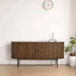 Nimara Florence jalousi skab med lameller i røget eg 160x45x75 cm