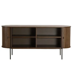 Nimara Florence jalousi skab med lameller i røget eg 160x45x75 cm