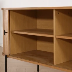 New Nimara Florence jalousi skab med lameller i eg 160x45x75 cm