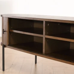 Online Nimara Florence jalousi tv-bord med lameller i røget eg 138x40x55 cm