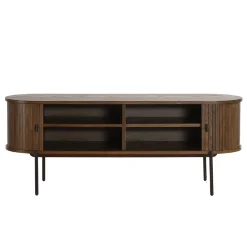 Online Nimara Florence jalousi tv-bord med lameller i røget eg 138x40x55 cm