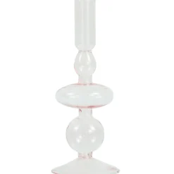 New Nimara Gracie glas lysestage  lyserød 18 cm