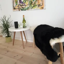 Hot Nimara Ægte New Zealand lammeskind langhåret - Sort 95x65 cm