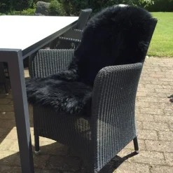 Hot Nimara Ægte New Zealand lammeskind langhåret - Sort 95x65 cm