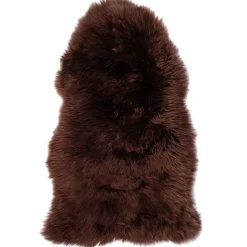 Outlet Nimara Ægte New Zealand lammeskind langhåret - Brun 95x65 cm
