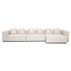 New Nimara Hailey - Højrevendt chaiselong modulsofa i beige med 3 moduler L: 415 X D: 148 X H: 65 cm