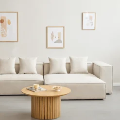 Nimara Hailey - Højrevendt chaiselong modulsofa i beige med 2 moduler L: 294 X D: 148 X H: 65 cm