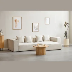 Nimara Hailey - Højrevendt chaiselong modulsofa i beige med 2 moduler L: 294 X D: 148 X H: 65 cm