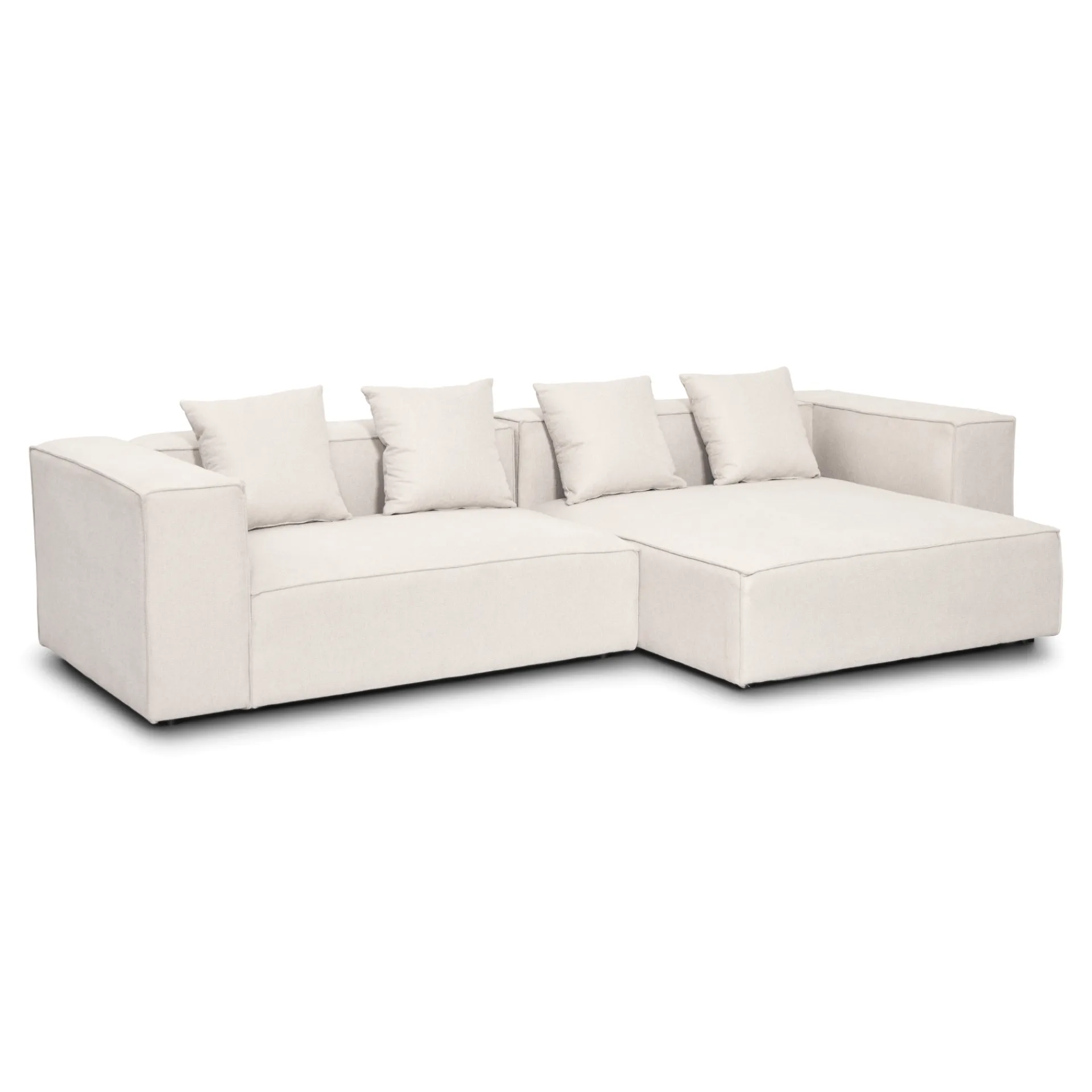 Nimara Hailey - Højrevendt chaiselong modulsofa i beige med 2 moduler L: 294 X D: 148 X H: 65 cm