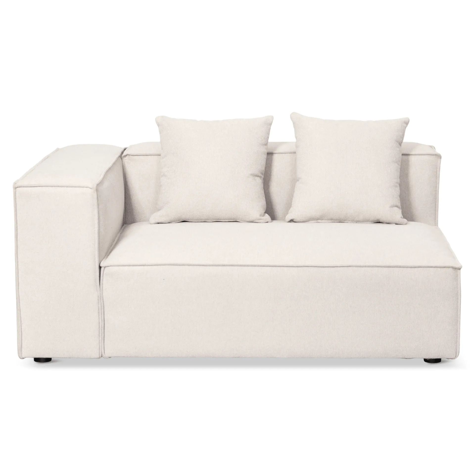 Nimara Hailey - Højrevendt chaiselong modulsofa i beige med 2 moduler L: 294 X D: 148 X H: 65 cm