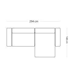 Best Nimara Hailey - Højrevendt chaiselong modulsofa i sand med 2 moduler L: 294 X D: 148 X H: 65 cm
