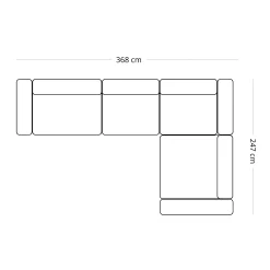 Discount Nimara Hailey - Hjørnesofa modulsofa i sand med 4 moduler (Opstilling 2)  L: 368 X D: 247 X H: 65 Cm