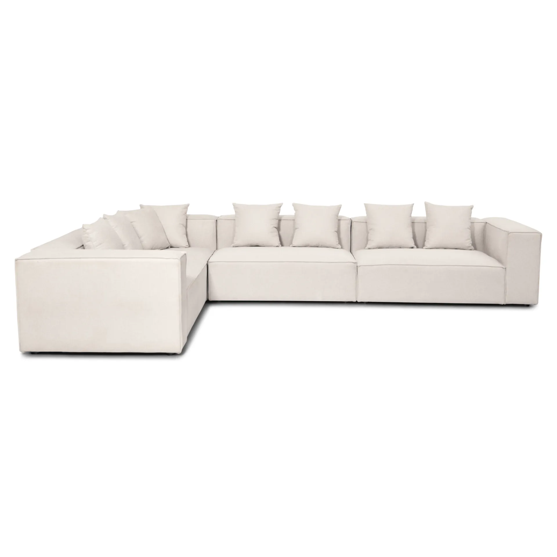 Discount Nimara Hailey - Hjørnesofa modulsofa i beige med 4 moduler (Opstilling 1) L: 368 X D: 247 X H: 65 cm