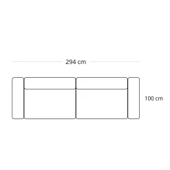 Nimara Hailey - Modulsofa i sand med 2 moduler L: 294 X D: 100 X H: 65 cm