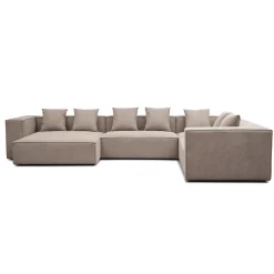 Hot Nimara Hailey - U-sofa modulsofa i sand med 4 moduler - Venstrevendt chaiselong L: 368 X D: 247 X H: 65 cm