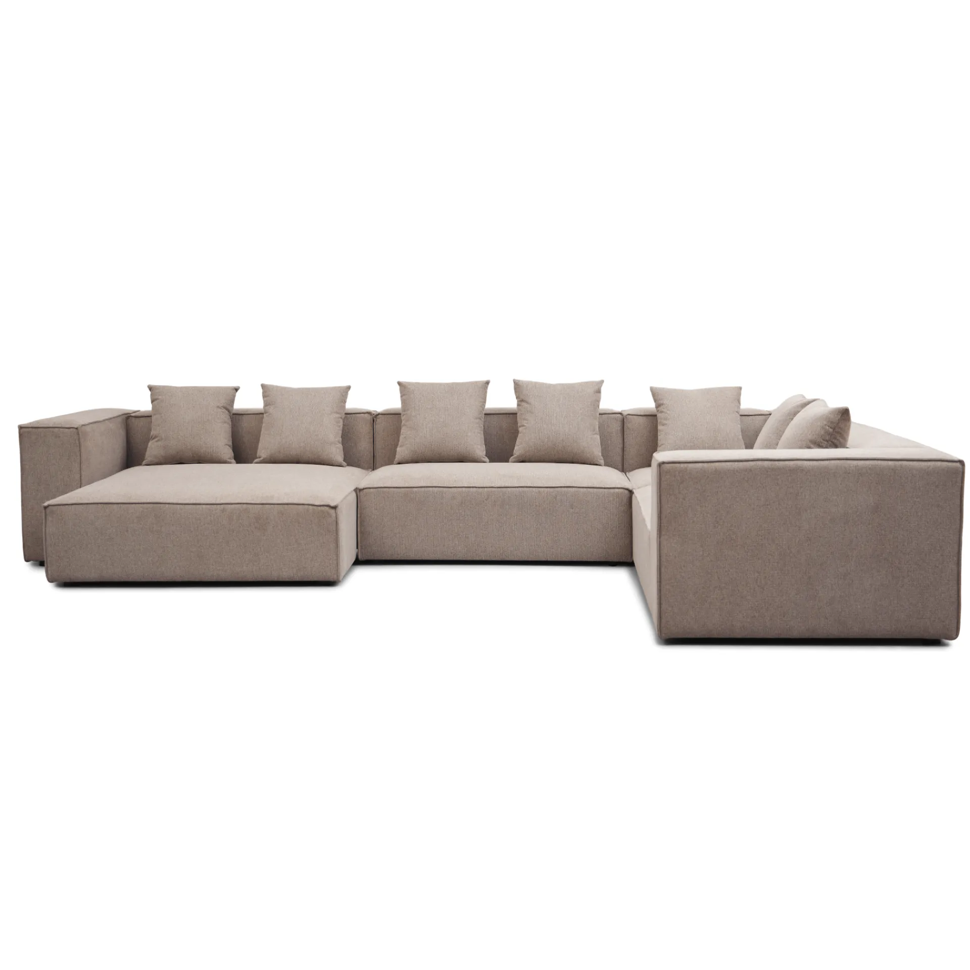 Hot Nimara Hailey - U-sofa modulsofa i sand med 4 moduler - Venstrevendt chaiselong L: 368 X D: 247 X H: 65 cm