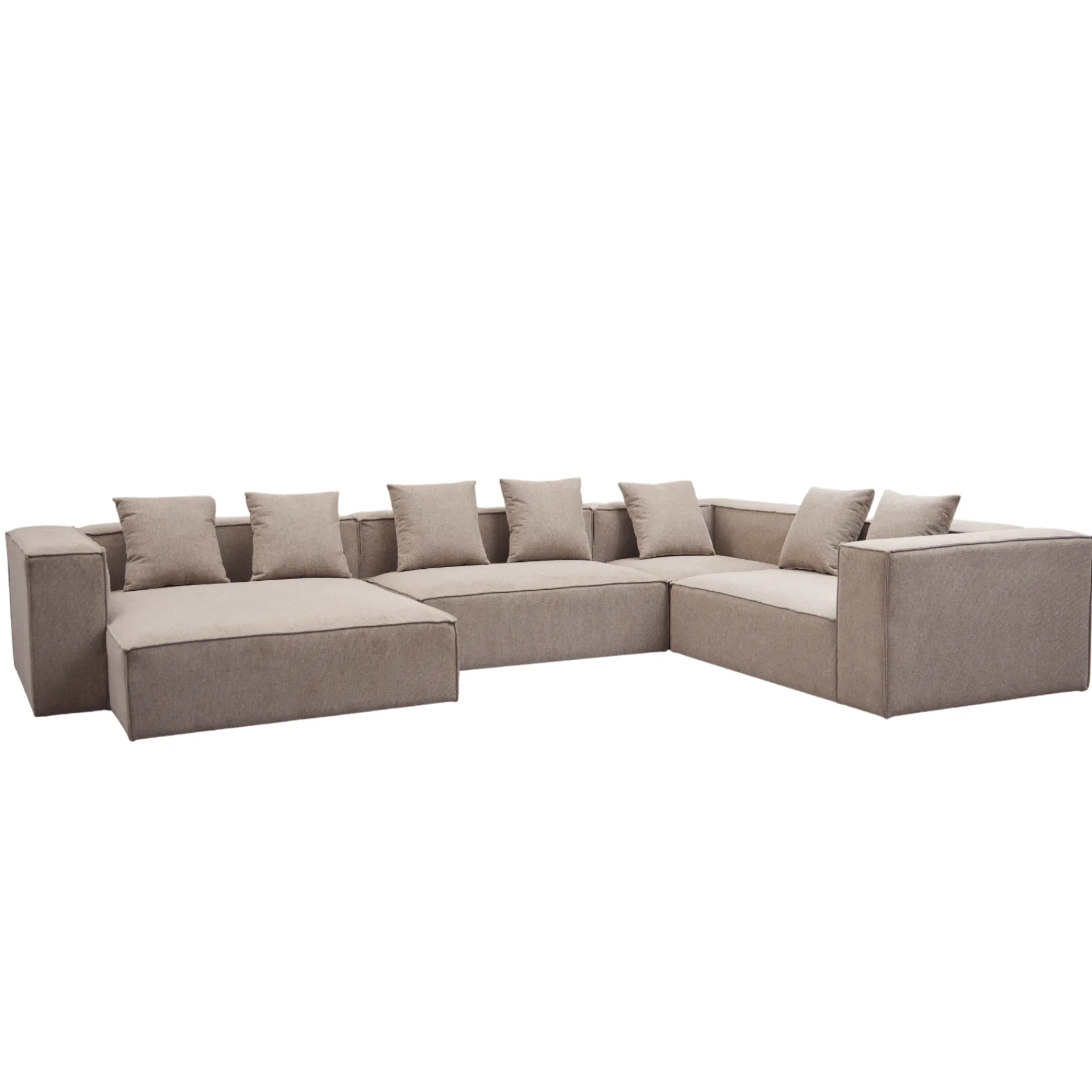 Hot Nimara Hailey - U-sofa modulsofa i sand med 4 moduler - Venstrevendt chaiselong L: 368 X D: 247 X H: 65 cm