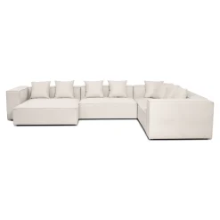 Best Nimara Hailey - U-sofa modulsofa i beige med 4 moduler - Venstrevendt chaiselong L: 368 X D: 247 X H: 65 cm