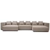 Clearance Nimara Hailey - Venstrevendt chaiselong modulsofa med puf i sand L: 415 X D: 172 X H: 65 cm