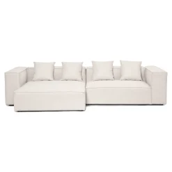 Discount Nimara Hailey - Venstrevendt chaiselong modulsofa i beige med 2 moduler L: 294 X D: 148 X H: 65 cm