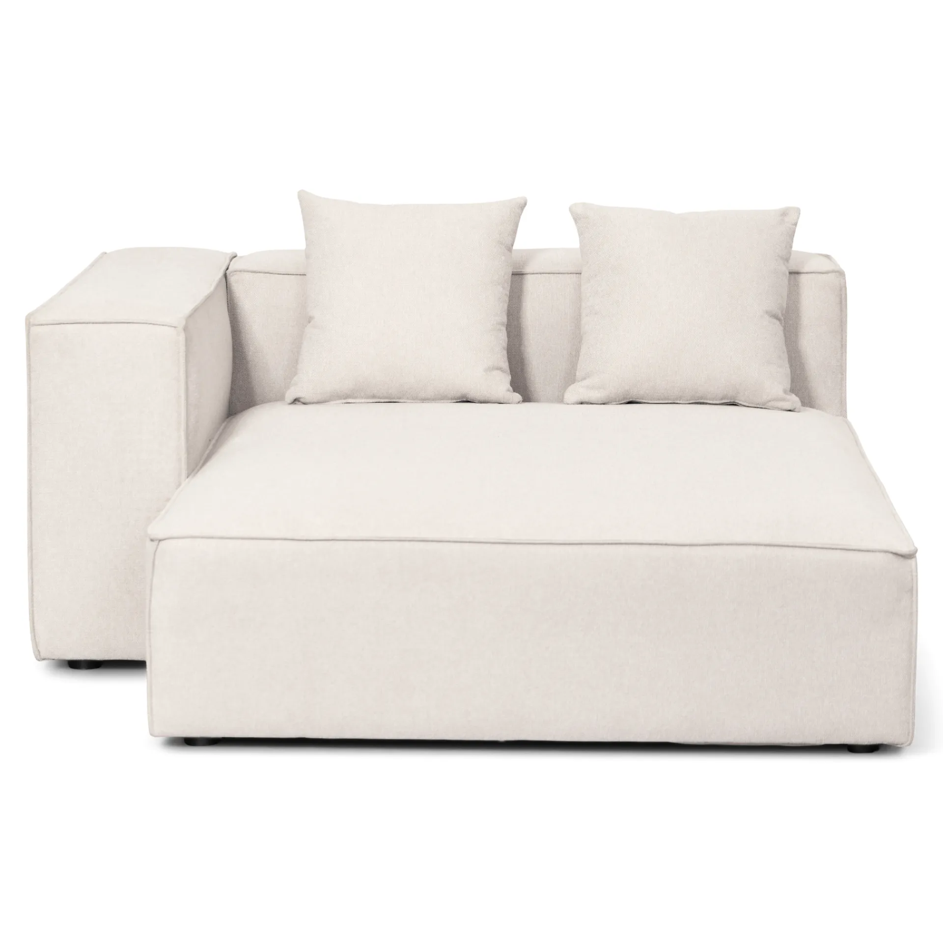 Discount Nimara Hailey - Venstrevendt chaiselong modulsofa i beige med 2 moduler L: 294 X D: 148 X H: 65 cm