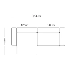 Sale Nimara Hailey - Venstrevendt chaiselong modulsofa i sand med 2 moduler L: 294 X D: 148 X H: 65 cm