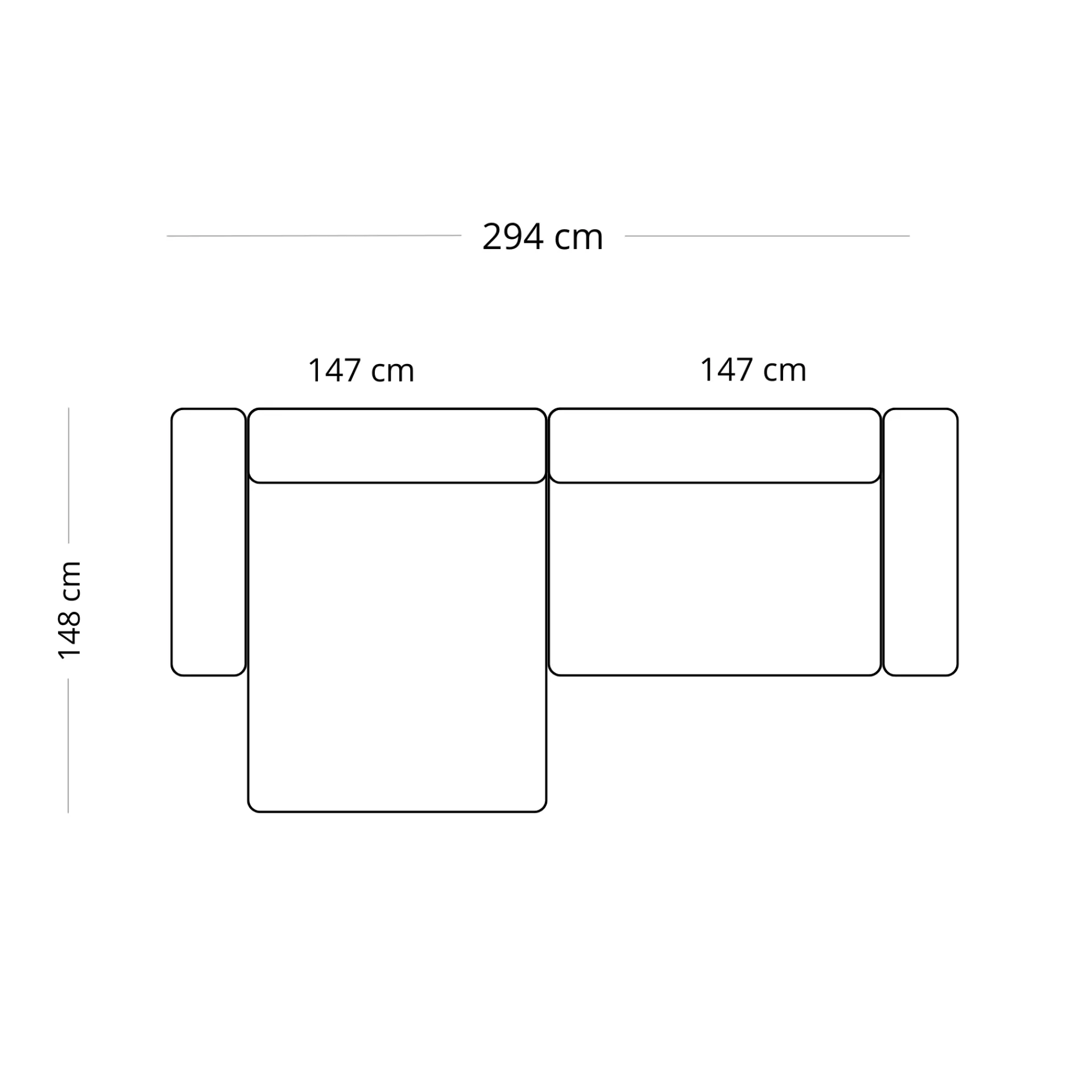 Sale Nimara Hailey - Venstrevendt chaiselong modulsofa i sand med 2 moduler L: 294 X D: 148 X H: 65 cm