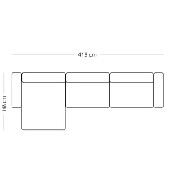 Best Nimara Hailey - Venstrevendt chaiselong modulsofa i beige med 3 moduler L: 415 X D: 148 X H: 65 cm
