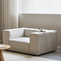 Online Nimara Hailey lænestol i beige L: 136 X D: 100 X H: 64 Cm