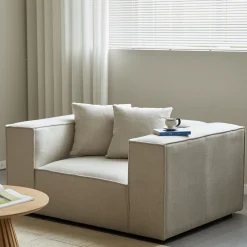 Online Nimara Hailey lænestol i beige L: 136 X D: 100 X H: 64 Cm