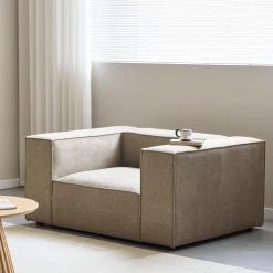 Online Nimara Hailey lænestol i sand L: 136 X D: 100 X H: 64 Cm