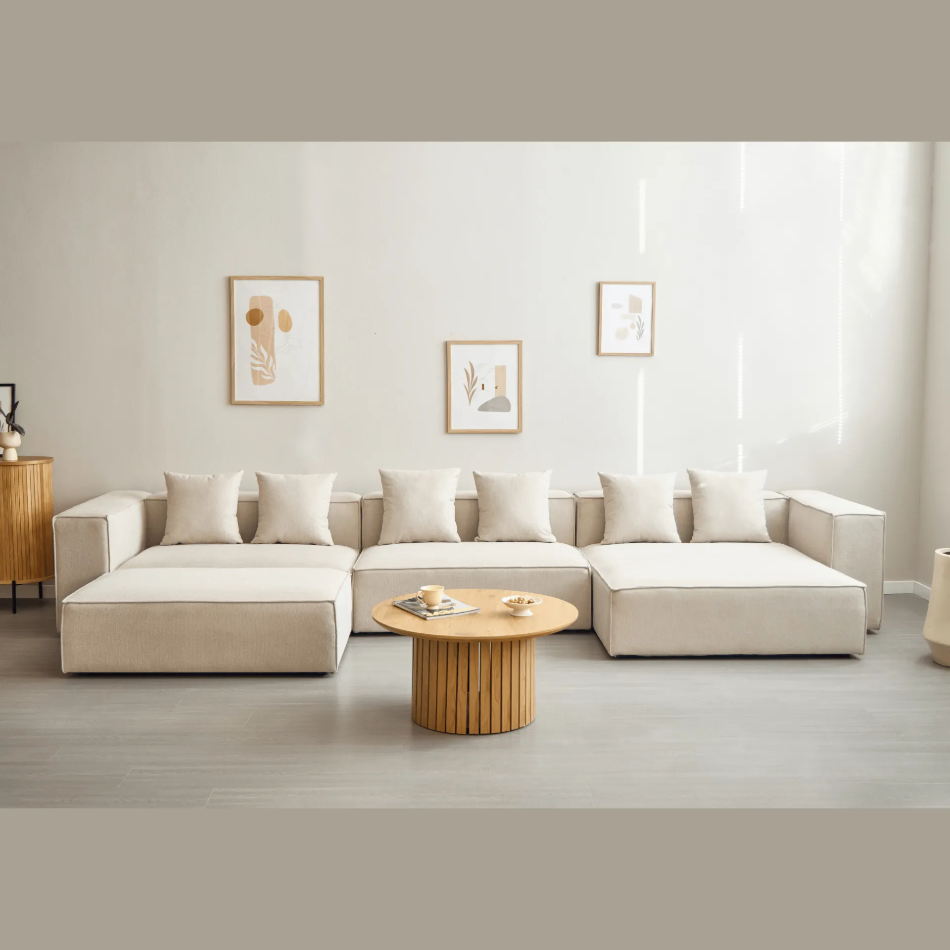 Nimara Hailey midtermodul i beige L: 121 X D: 100 X H: 65 cm