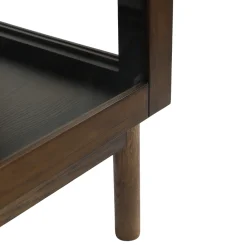 Sale Nimara Havana egetræ glas skænk/vitrineskab i røget eg med 3 låger - 80x40x140 cm