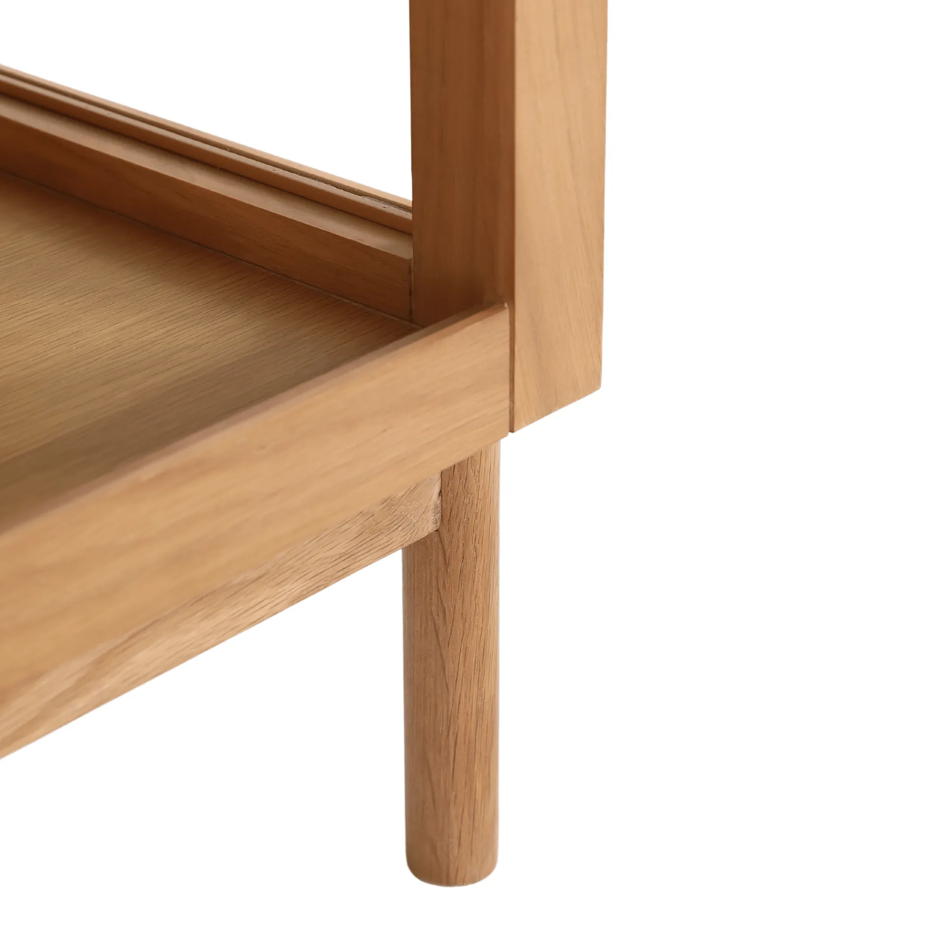 Online Nimara Havana egetræ vitrineskab med 2 låger - 180x40x100 cm