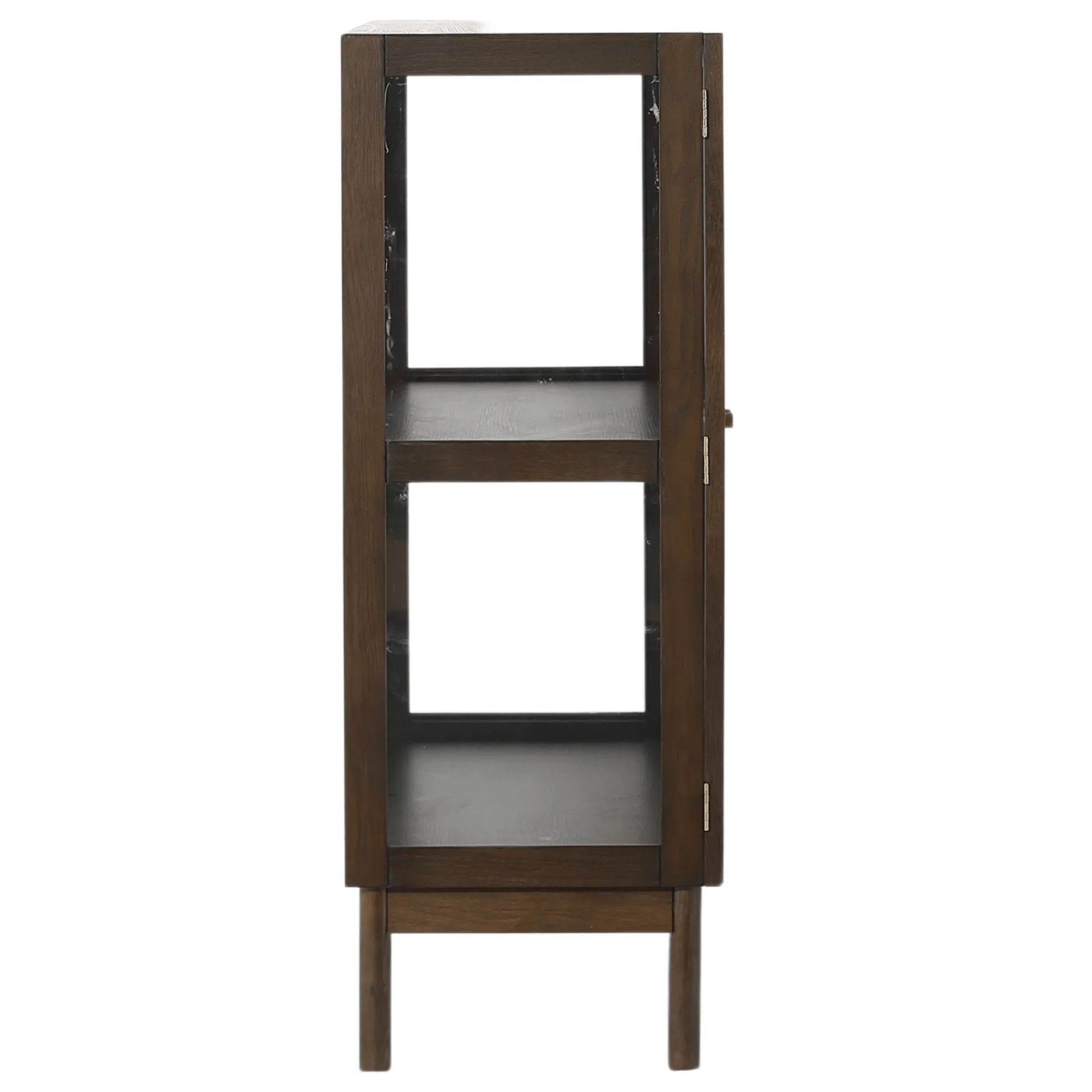 Discount Nimara Havana vitrineskab i røget eg med 2 låger - 110x40x100 cm