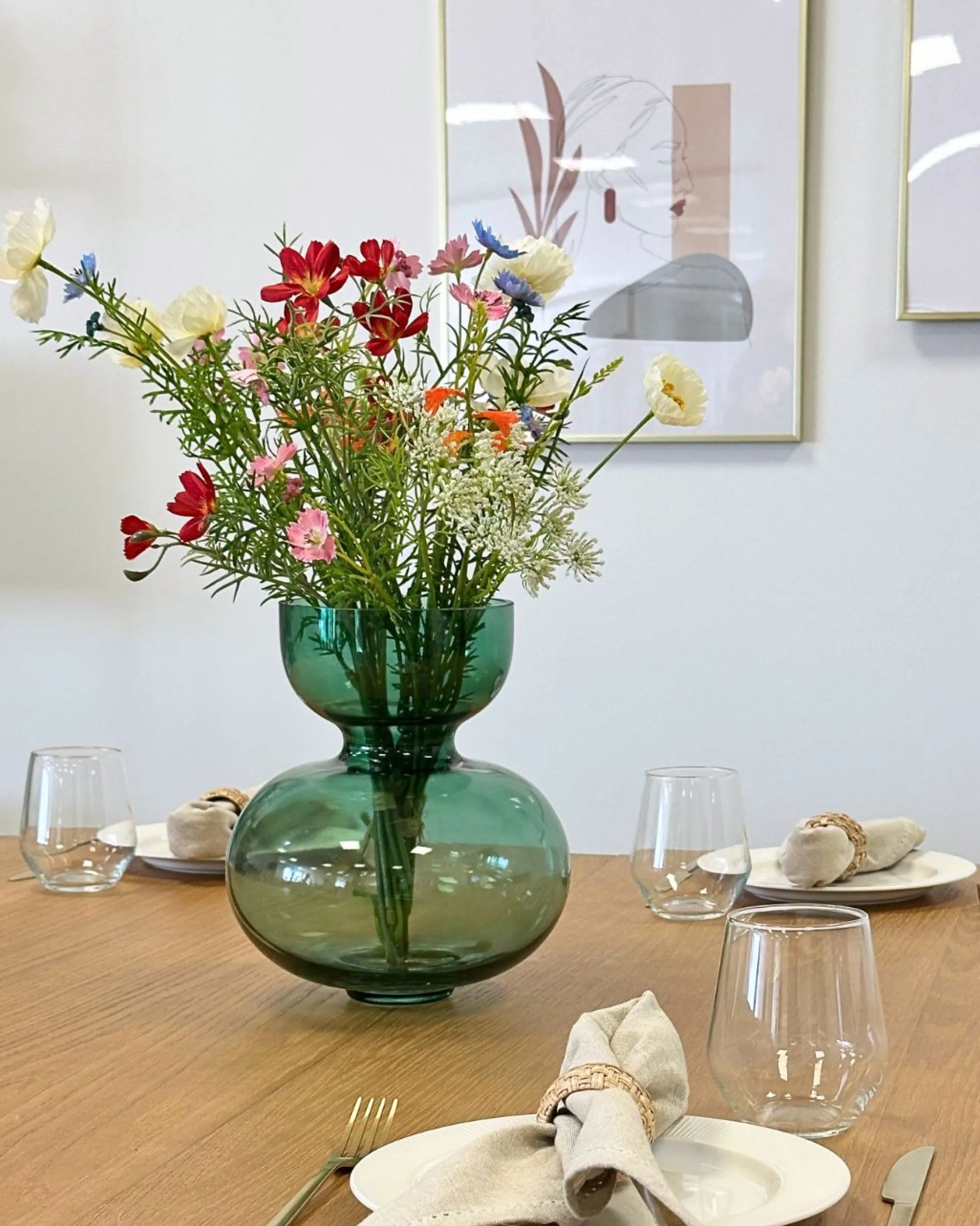 New Nimara Hazel glasvase grøn 25 cm